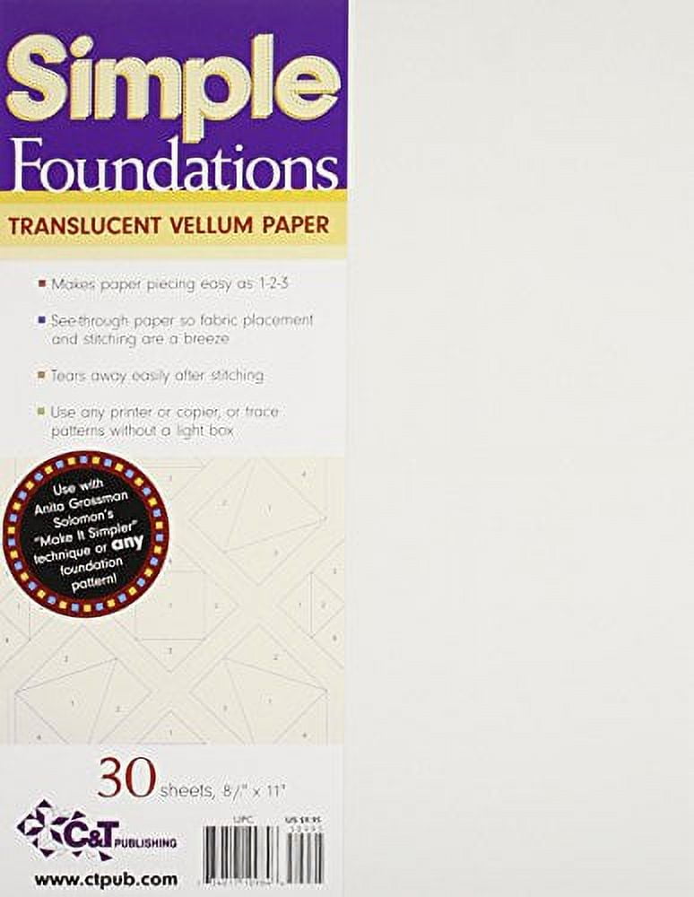 100 Sheets Printable Translucent Vellum Paper, Tracing Paper for Invitation  , Sketching, 93gsm (8.5 x 11 In)