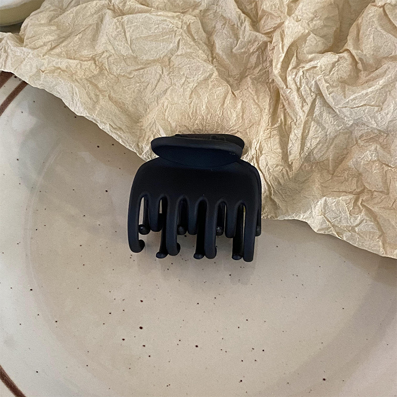 Simple Frosted Grab Clip Women‘s Front Side Fringe Clip Princess Head