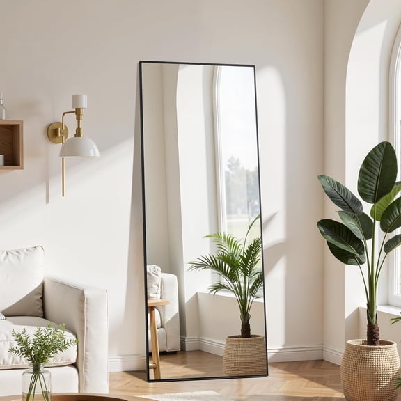 Simple  Full Length Mirror - Standing Mirror for Home Wall , 59"x16" Large Floor Mirror for Wall, Door, Bedroom, Bathroom, Living Room, Black