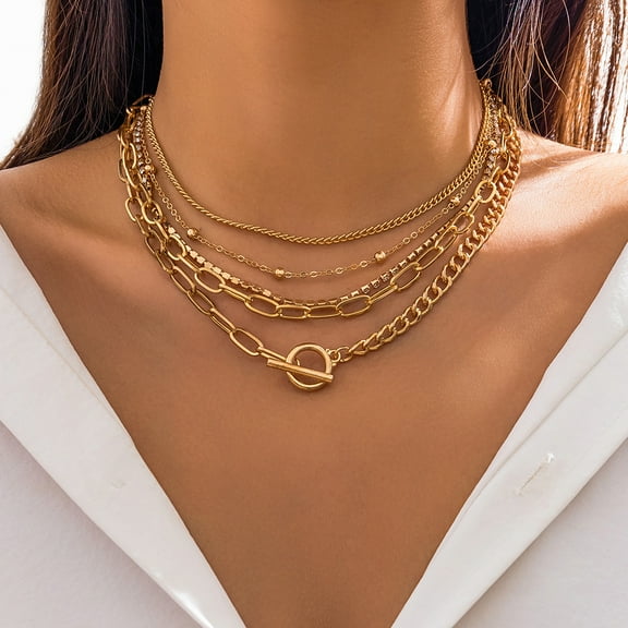 Simple Geometric OT Buckle All-match Necklace