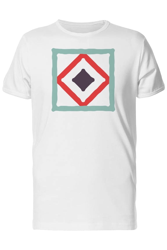 Simple Geometric Red Square Art T-Shirt Men -Image by Shutterstock, Male 3X-Large