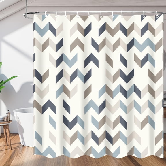 Simple Geometric Taupe Shower Curtain for Bathroom Shower Curtain Set with 12 Hooks Waterproof Fabric Bath Curtain for Bathtub Restroom Decor, 72 X 72 in