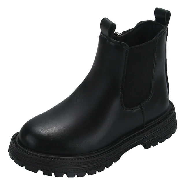 Simple Girl Children Shoes Comfortable Soft Soled Short Boots Fashionable Outdoor Warm Princess Leather Boots