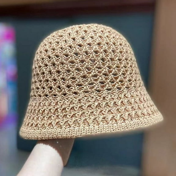 Simple Girl Sun Hat Wide Brim Floppy Summer Hats for Women Beach Panama Straw Dome Weave Bucket Hat Femme Shade Hat Women Hats Women's Straw Sun Hat Hand-Woven Packable Summer Floppy UV Protection Hat