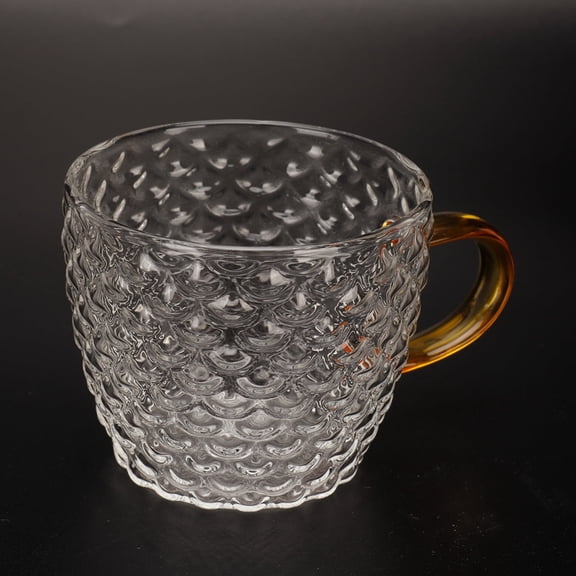 Simple Glass Coffee Mugs, 6Pcs Heat Resistant Glass Cup Tea Cup with Handle Tea Set Clear Coffee Cups Accessories for Home Tea House