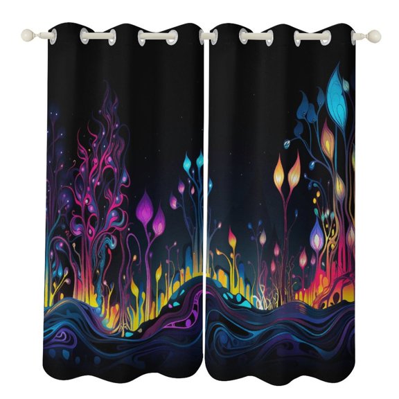 Simple Golden Ripple Blackout Curtains for Bedroom Curtains Insulated Room Darkening Window Drapes for Living Room