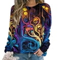 thumbnail image 1 of Simple Golden Ripple Womens Oversized Sweatshirts Hoodies Crewneck Casual Tops Comfy FallWinter Clothes 2024, 1 of 7