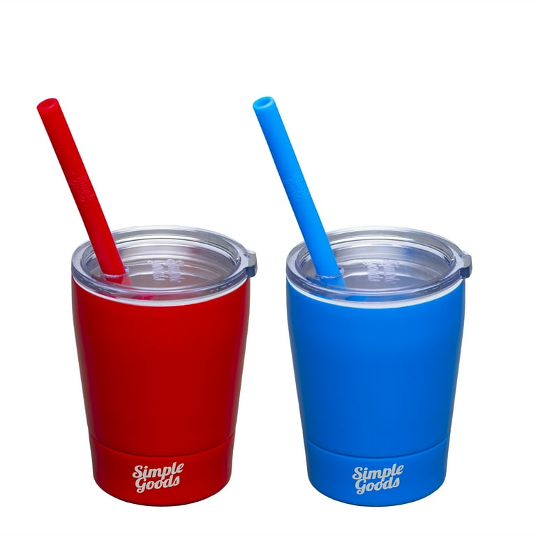 JIAOAO 2 Pcs Sublimation Sippy Cups Stainless Steel Straight Thermos Cup  Student Water Cup Children'S Straw Cup Cute Stainless Steel Water Cup With  Straw.Red+Yellow
