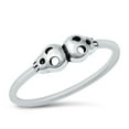 thumbnail image 1 of Simple Goth Skull Spooky Fun Ring .925 Sterling Silver Band Jewelry Female Male Unisex Size 9, 1 of 4