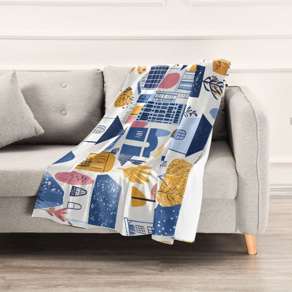 Simple Graffiti Painting Throw Blanket 60" x 90" Soft and Warm Blankets for Couch Sofa and Bed
