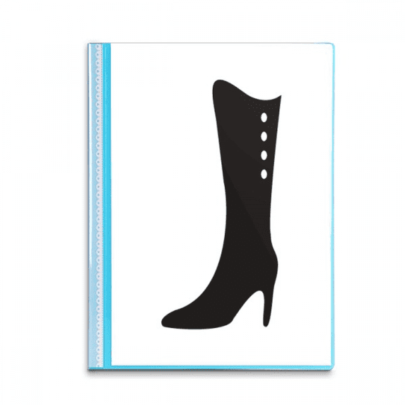 Simple Graphics Black High Boots Outline Book Sheet Protectors Portfolio Binder Folder
