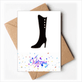 thumbnail image 1 of Simple Graphics Black High Boots Outline Welcome Back Greeting Cards Envelopes Blank, 1 of 4