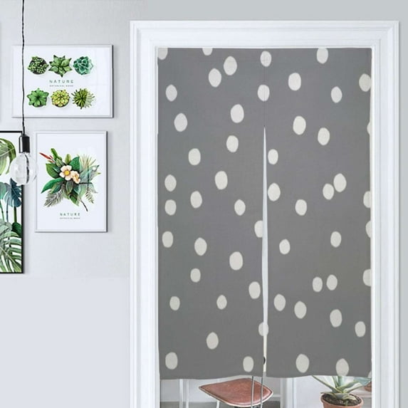 Simple Gray And White Polka Dots Door Curtain Nordic Living Room DoorCurtain Porch Partition Curtain Kitchen Rative Half Curtain
