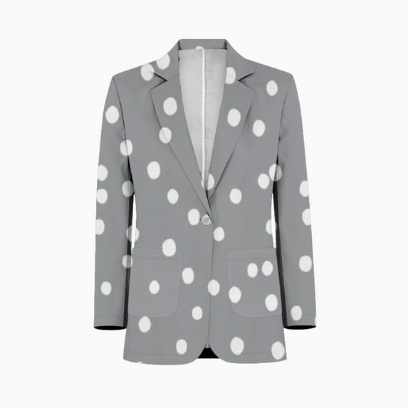 Simple Gray And White Polka Dots Mens Suits Shawl Collar Slim Fit Suit Mens Groom Jacket Tuxedos for Wedding Dress Evening
