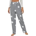 thumbnail image 1 of Simple Gray And White Polka Dots Winter Female Pants Flannel High Waist Women Pants Lady Warm Straight Leg Plush Trousers, 1 of 7
