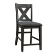 thumbnail image 1 of Simple Gray Counter Height Dining Chairs / X Back Design and Cushioned Seats, 1 of 6
