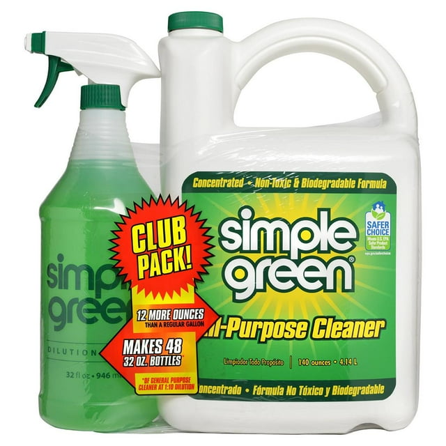 Simple Green Cleaner, 140 oz. Concentrate with 32 oz. Bonus Spray Bottle