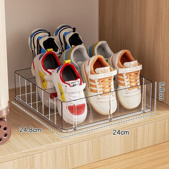 Simple Grid Children's Baby Shoe Box, Shoe Cabinet Storage Box, Transparent Acrylic Baby Shoe Rack