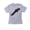 thumbnail image 1 of Simple Guitar Neck Silhouette with Turning Knobs Girl's Cotton Youth Grey T-Shirt, 1 of 2