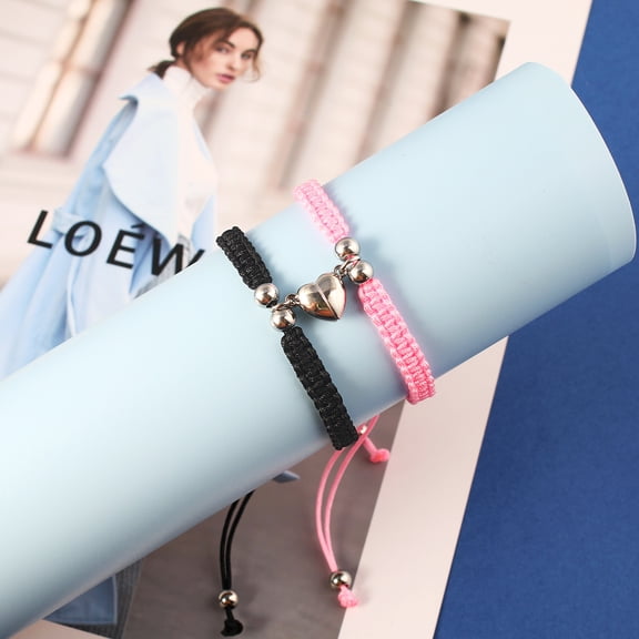 Simple Handmade Woven Love Magnet Suction Couple Bracelet