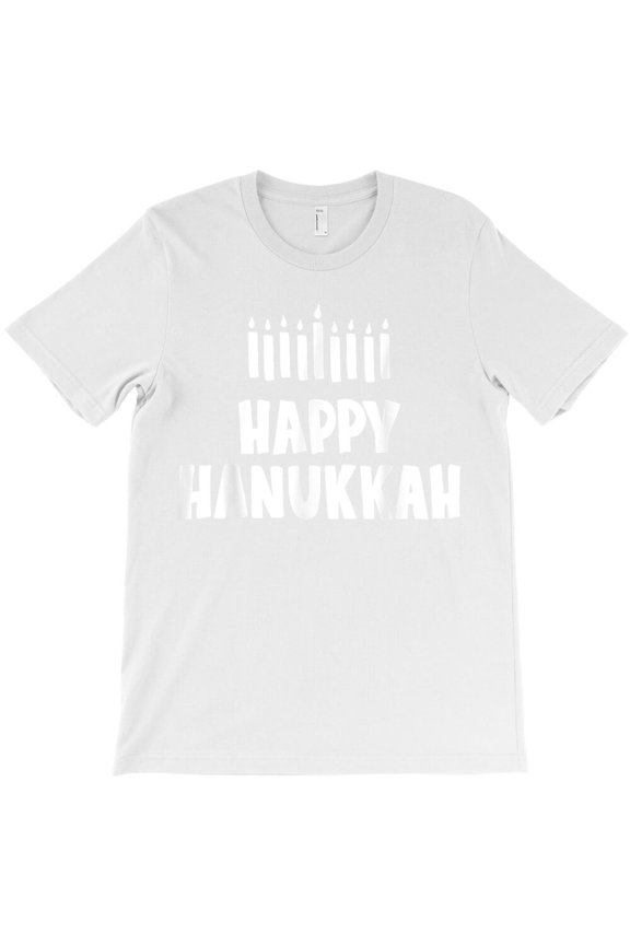 Simple Happy Hanukkah Themed Jewish Holiday Celebration Graphic Art G33570 Unisex T-Shirt, Up to Size 5XL