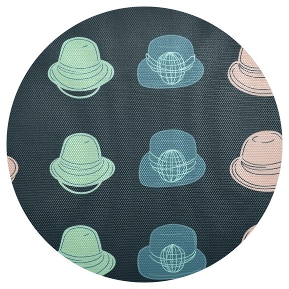 Simple Hat Pattern Design 15.4in Diameter PVC Plate Mat, Heat-Resistant and Cuttable, Kitchen Decor