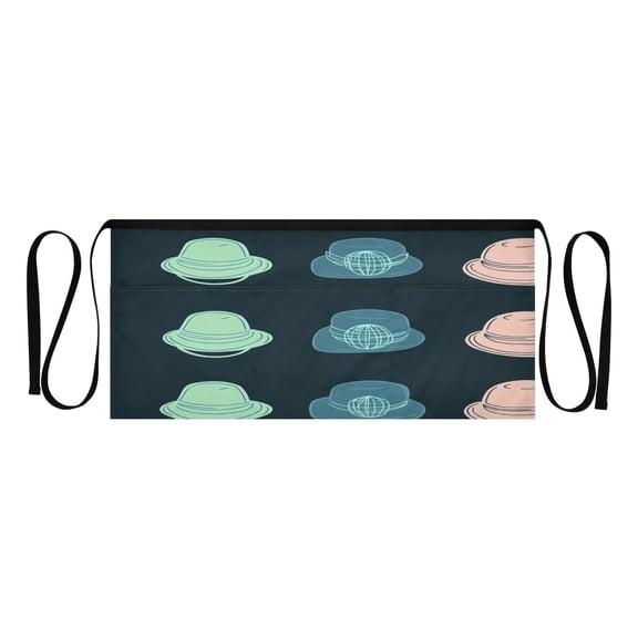 Simple Hat Pattern Design Multi Pocket Short Apron Waterproof, Adjustable 96.5in Belt for various occasions
