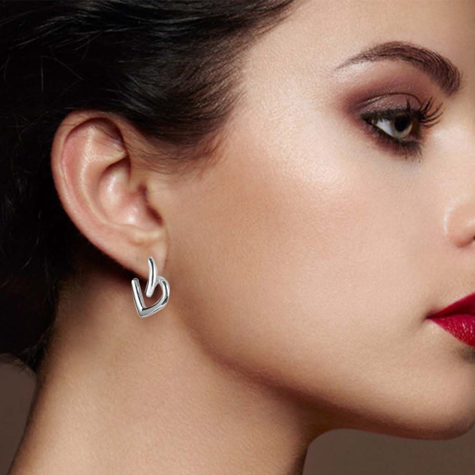 Simple Heart Earrings Pattern High End Earrings Earrings Design Cold