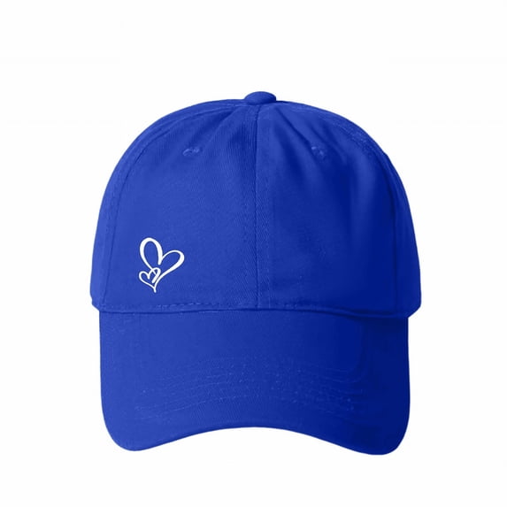 Simple Heart Print Baseball Cap for Women, Adjustable Cute Hat for Workout, Running, and Casual Daily Use, Trendy and Lightweight Sun Protection Cap - Dark Blue