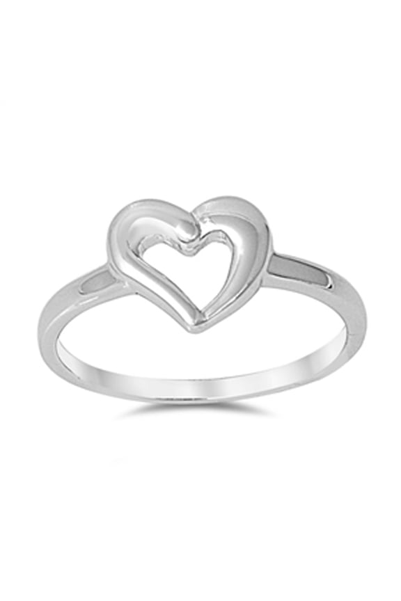 Simple Heart Promise Purity Ring .925 Sterling Silver Friendship Band Jewelry Female Male Size 7