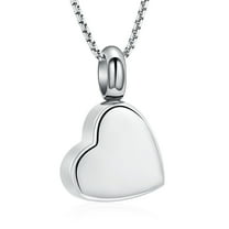 Simple Heart Urn Necklace for Ashes Stainless Steel Memorial Cremation Urn Pendant for Ashes for Women Men
