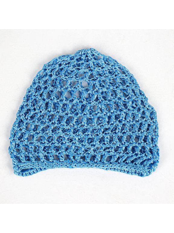 Simple Hollowout Skull Hat Crochet Hair Net Hat For Women Teens Knitted Brimless Hat for Sleep Breathable Head Accessory
