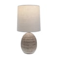 thumbnail image 1 of Simple Home 12.75 in Bohemian Carved Ceramic Table Lamp with Beige Shade, 1 of 9