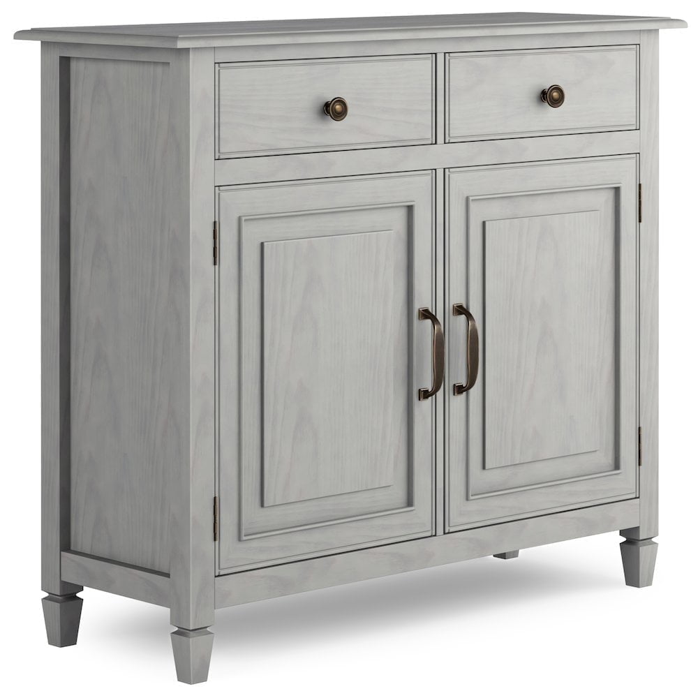 Connaught 40 inch Wide Solid Wood Traditional Entryway Storage Cabinet in Fog Grey