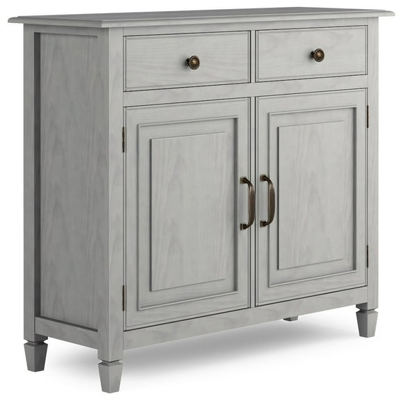 Connaught 40 inch Wide Solid Wood Traditional Entryway Storage Cabinet in Fog Grey