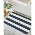 thumbnail image 1 of Simple Horizontal Stripes Line Bath Rug 2x3ft Woven Bathroom Entryway Runner Rug, Washable Living Room Hallway Bedroom Kitchen Carpet with Tassels, Non-Shedding Indoor Outdoor Throw Doormat, 1 of 5
