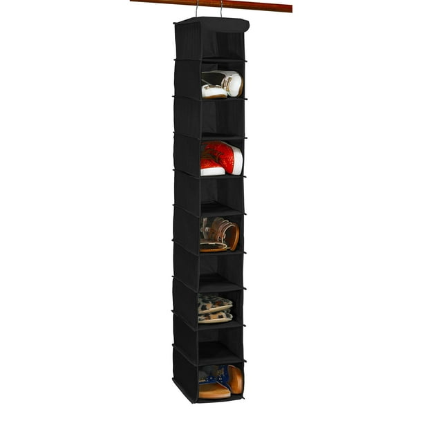 Simple Houseware 10 Shelves Closet Hanging Shoe Organizer, Black