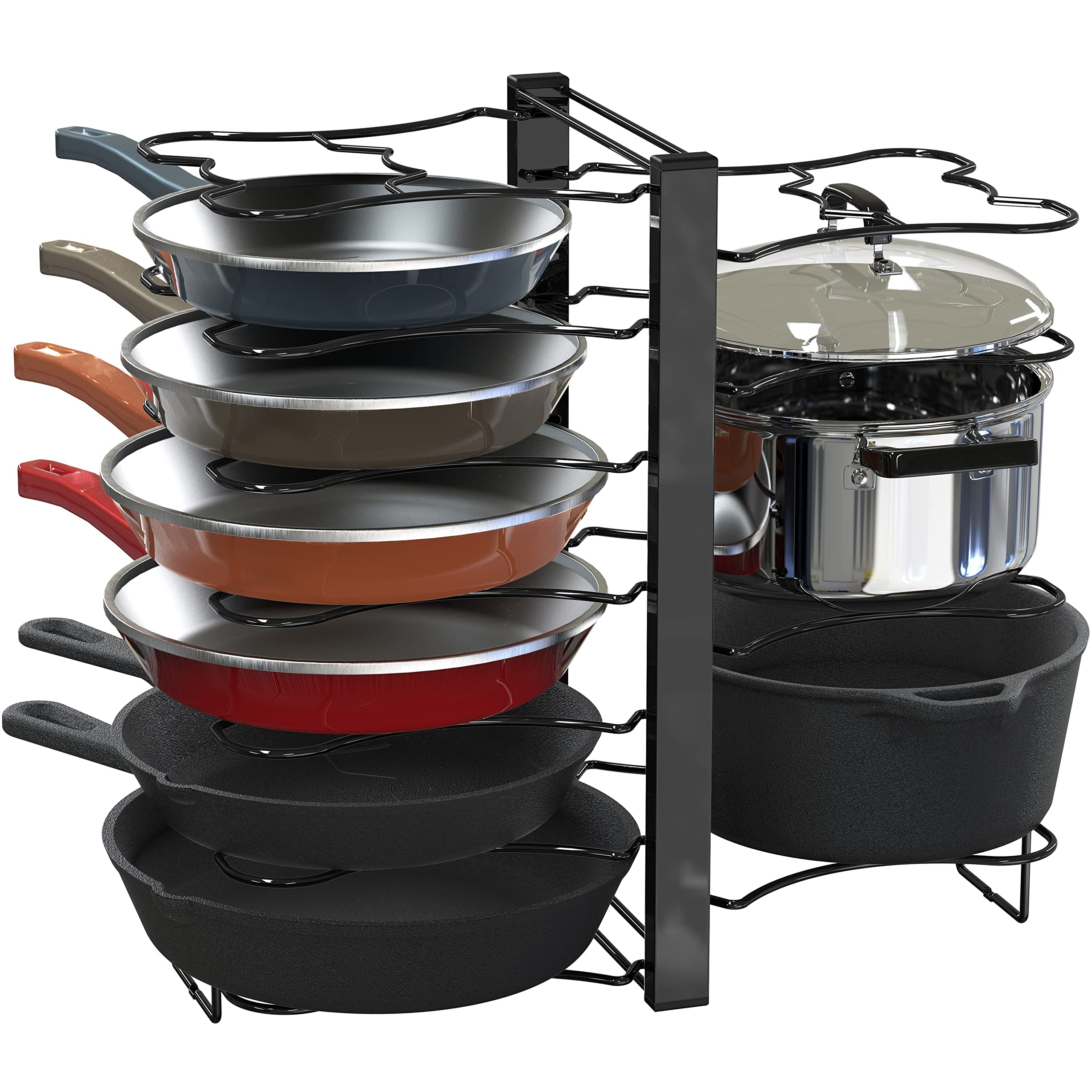 Simple Houseware 11 Compartments Double Sided Height Adjustable Pan Organizer