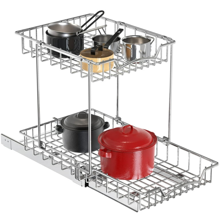 Simple Houseware 2-Tier (L+L) Organizer Pull Out Under Cabinet
