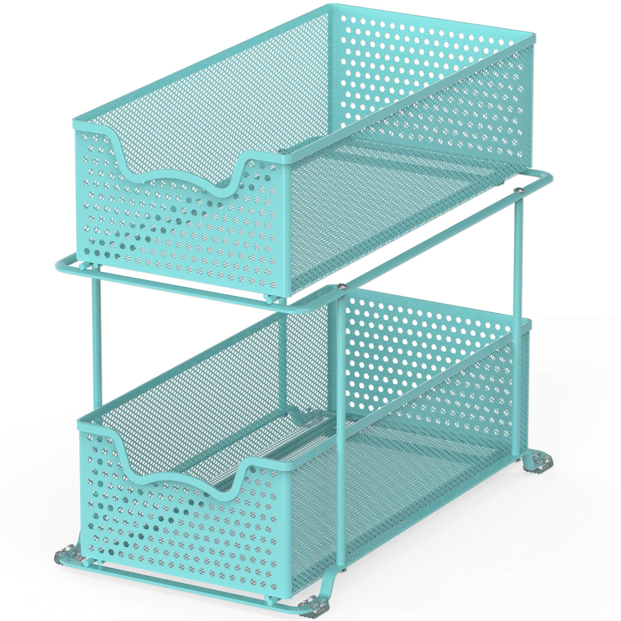 2 Tier Sliding Cabinet Basket Portable Organizer Shelf For - Temu