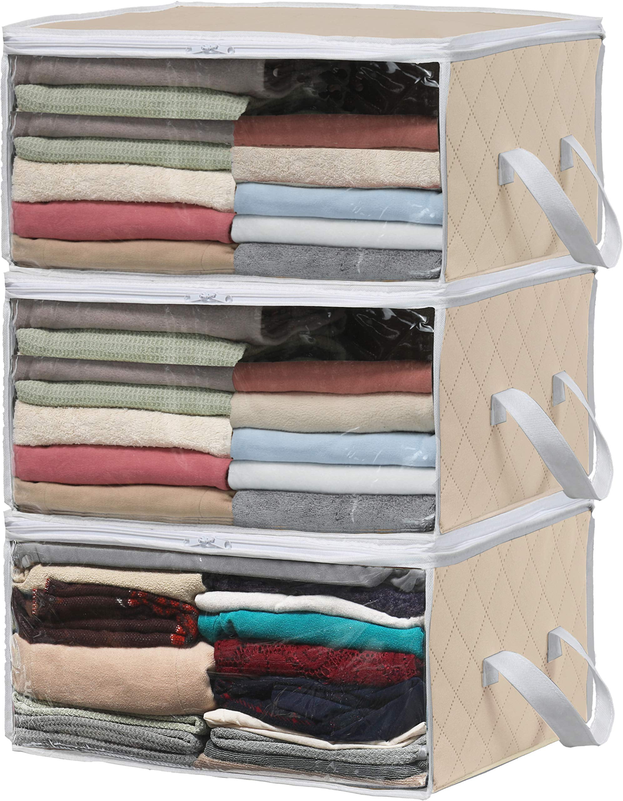 3 Pack - Simple Houseware Socks Underwear Drawer Organizer (24+24+