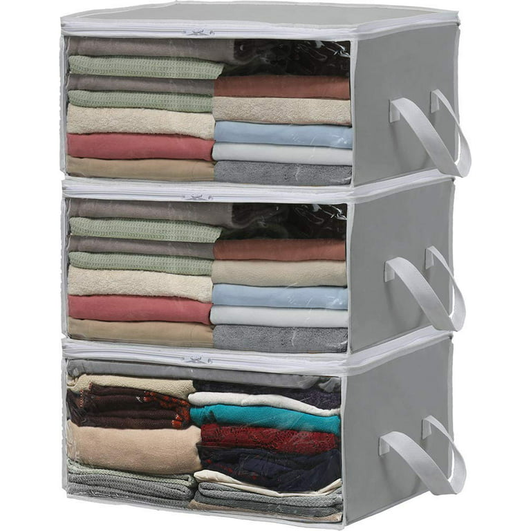 Foldable Closet Organizer Storage Boxes with Clear Window- Set of 3 – All  About Tidy