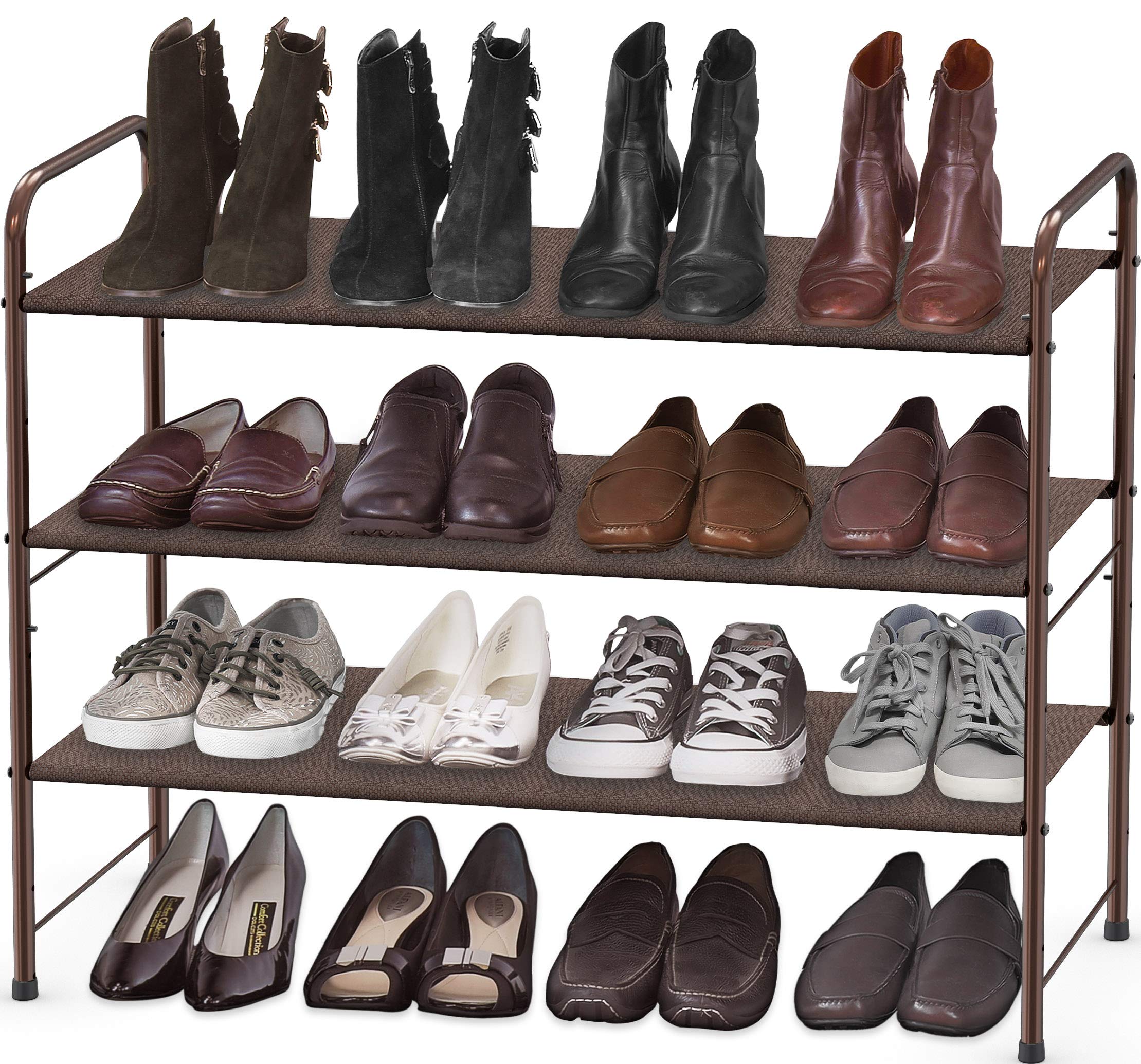Simple Houseware 3-Tier Shoe Rack Storage Organizer 12-Pair / 20-Pair, Bronze - image 1 of 6