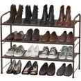 thumbnail image 1 of Simple Houseware 3-Tier Shoe Rack Storage Organizer, Brown, 1 of 6