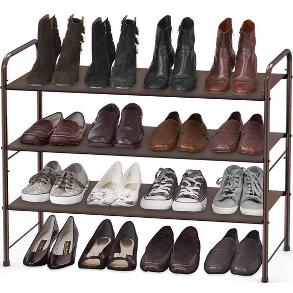Simple Houseware 3-Tier Shoe Rack Storage Organizer, Brown