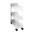 thumbnail image 1 of Simple Houseware 3-Tier Slim/Narrow Storage Cart with Handle,Height Rolling Organizer for Kitchen, Bathroom, Laundry Room White, 1 of 7