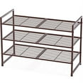 thumbnail image 1 of Simple Houseware 3-Tier Stackable Wired Grid Shoe Rack with Shelves for Storage Organizer, Bronze, 1 of 5