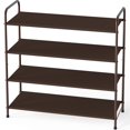 thumbnail image 1 of Simple Houseware 4-Tier Shoe Rack Storage Organizer 20-Pair, Brown, 1 of 6