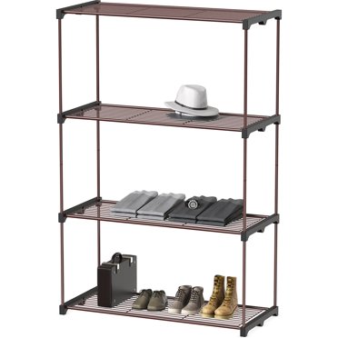 Simple Houseware 4 Tiers Wire Shelving Freestanding Organizer Storage Rack, Bronze