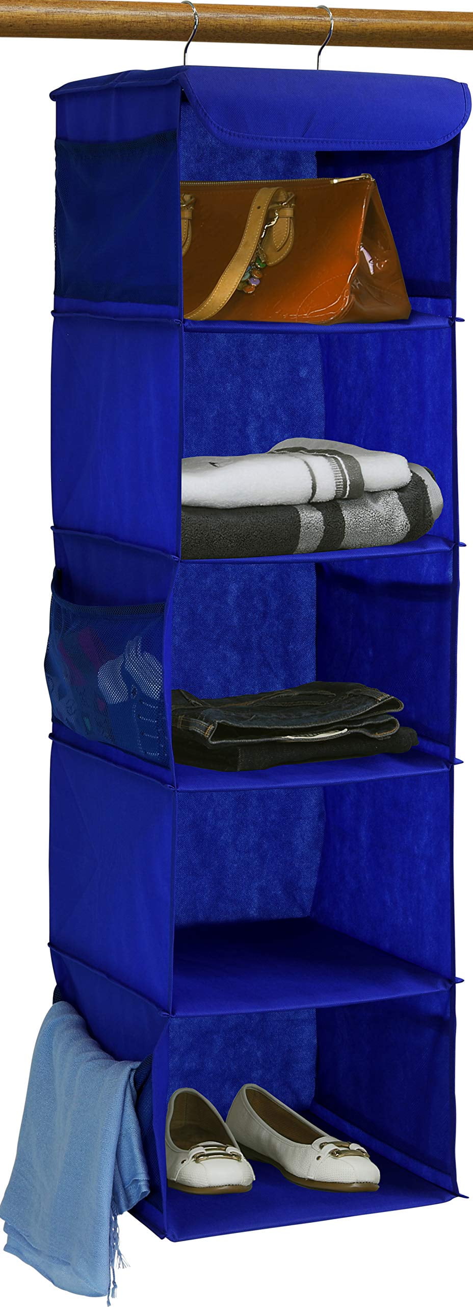 Simple Houseware 5 Shelves Hanging Closet Organizer, Dark Blue